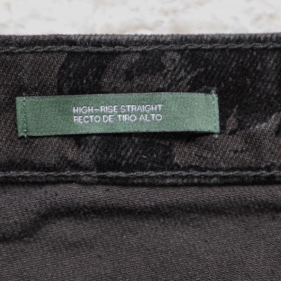 Wild Fable High Rise Straight Black Rose Velvet Denim Jeans Womens Size 8 - Picture 12 of 16